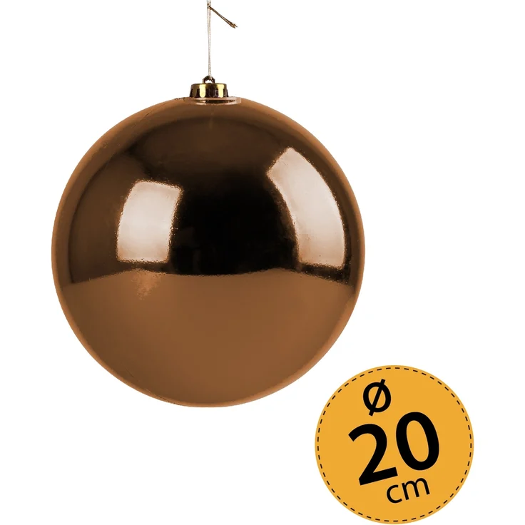 Christbaumkugel braun Weihnachtskugel ⌀ 20 cm Baumschmuck Deko-Kugel glänzend