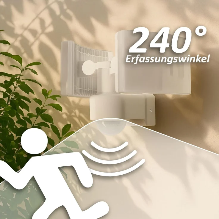 Maxkomfort LED Flutlichtstrahler SUN3200, LED fest integriert, 4000K, Neutralweiß, Außenstrahler – Bild 5