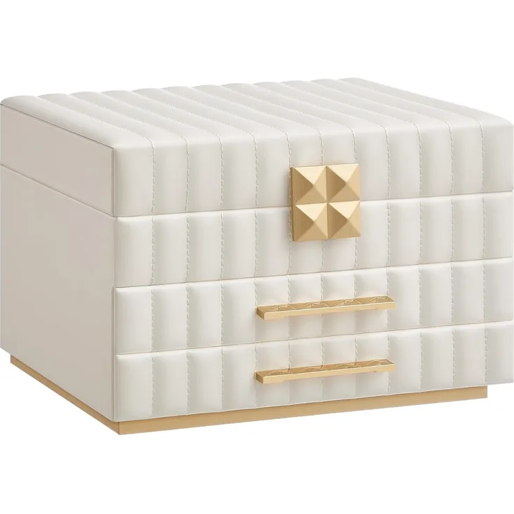 Schmuckkästchen 3 Ebenen, Spiegel, 2 Schubladen, schwebender Effekt