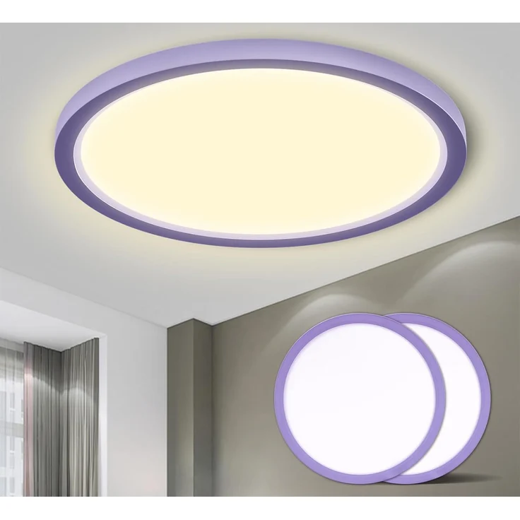 LQWELL® Deckenleuchte LED Deckenlampe, IP44 Wasserfest Badlampe Rund Flach 18W 3000K 1600LM Modern Schlicht Lampe Dünn für Wohnzimmer Badezimmer Schlafzimmer Küche Balkon Keller Büro, 220 * 24mm