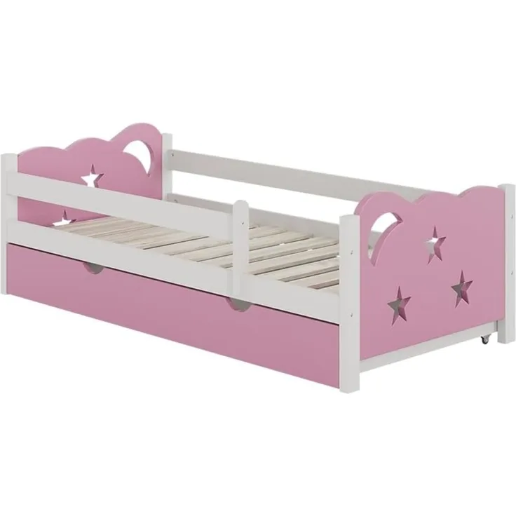 Kinderbett Jessica Rosa 80x160 cm mit Schublade, ohne Matratze Vitalispa