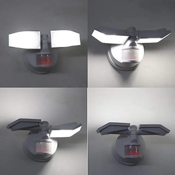Northpoint LED Wandstrahler Bewegungsmelder 2 Fluter-Köpfe Schwenkbar Batterie 400L – Bild 7