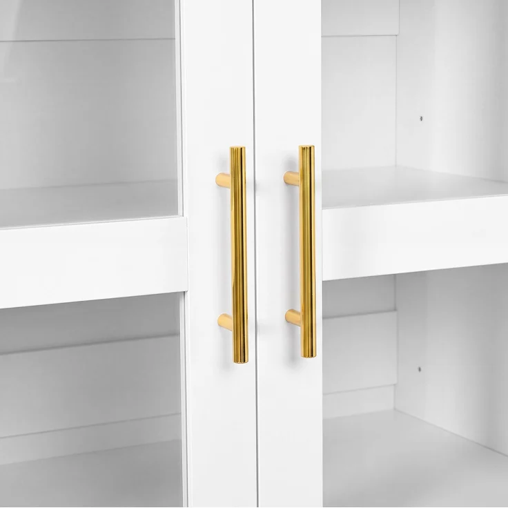 Standvitrine 76 x 40 x 180 cm mit Glastüren, LED-Beleuchtung und 2 Schubladen – Bild 10