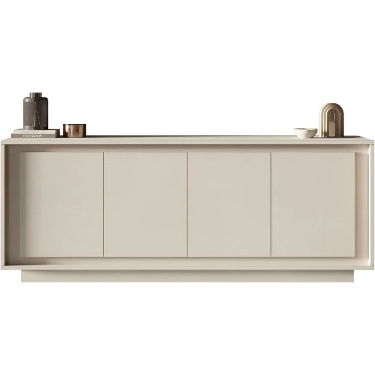 Home affaire Sideboard Sky, B/T 207/50 cm, Kommode/Anrichte/Stauraumschrank, 4 Türen, Softclosing, Korpus & Front 22 mm stark, Rahmen-Optik