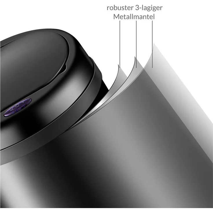 monzana Mülleimer, 40 L Automatik Sensor Mülleimer LED Display Müllbehälter berührungslos – Bild 2