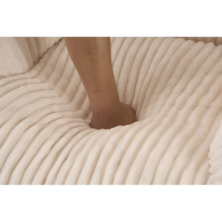 Sofa-Sitzsack in Beige aus Cord, mit weicher Schaumstofffüllung, formstabil und gemütlich für Wohn- und Lesezimmer,61*116*110 cm – Bild 9