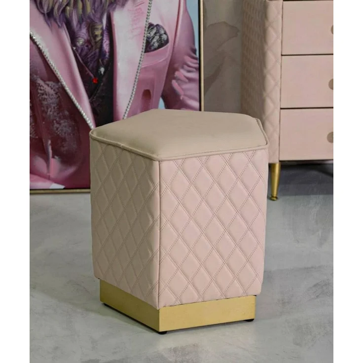 Dmora Pouf, 38 x 38 x 38h cm, Rosa, Pentagonale
