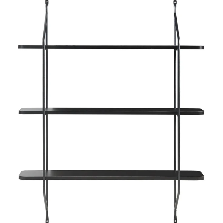 Wandregal Østfold 100x80x21 cm Schwarz [en. casa] – Bild 5