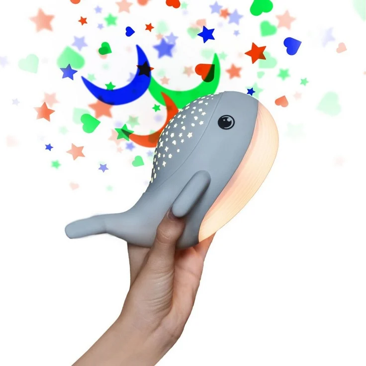 USB-Nachtlicht Sternenhimmel Willy Whale 16 cm Gra – Bild 3