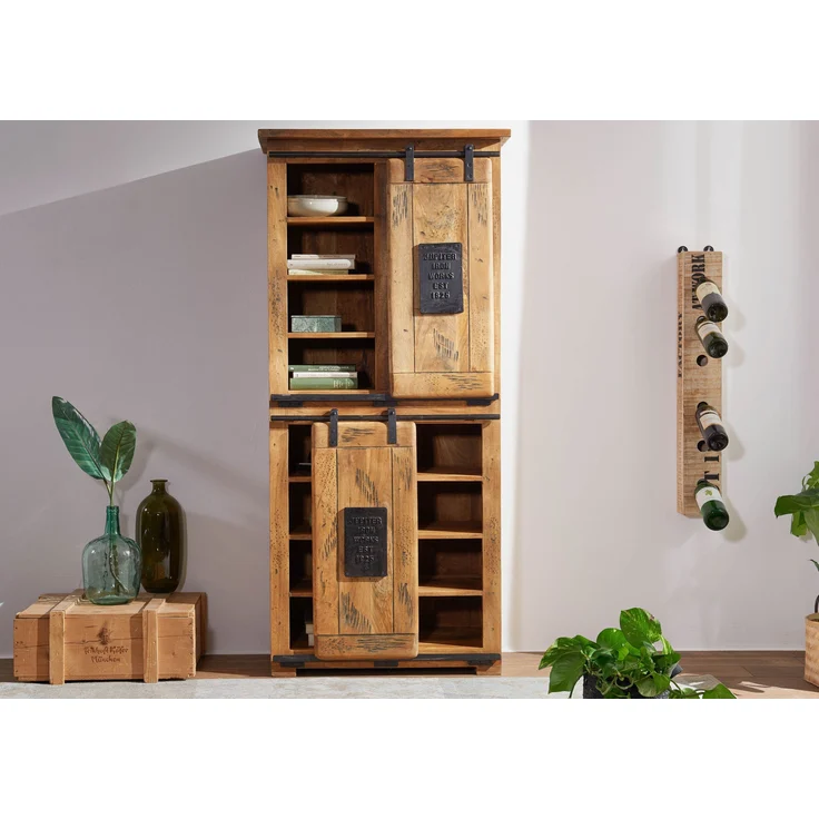 Schrank Mango 80x45x175 natur lackiert RAILWAY #117 – Bild 3