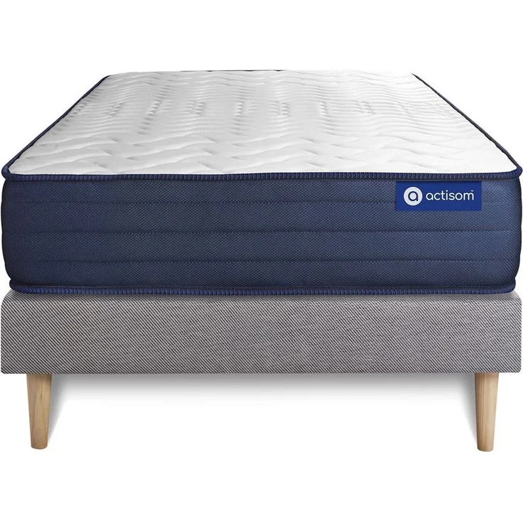Actiflex life matratze 90x200cm + Bettgestell mit lattenrost - Dicke : 22cm - Taschenfederkern und Memory-schaum - H5 – Bild 1