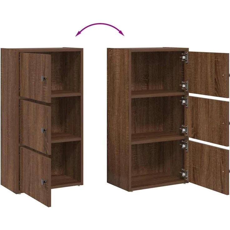 vidaXL Bücherregal Braun Eichen-Optik 40x24x77 cm Holzwerkstoff 860370 – Bild 8