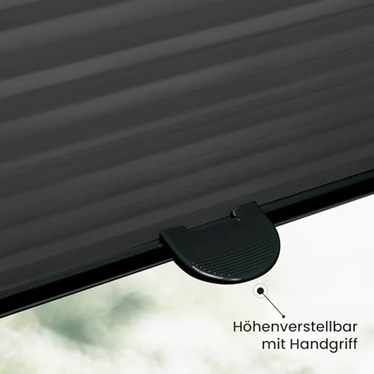 Sonello Plissee Klemmfix ohne Bohren 50x120 cm Schwarz Faltrollo Plisseerollo Jalousie für Tür & Fenster Blickdicht Sichtschutz Sonnenschutz Fertifplissee Rollo – Bild 4