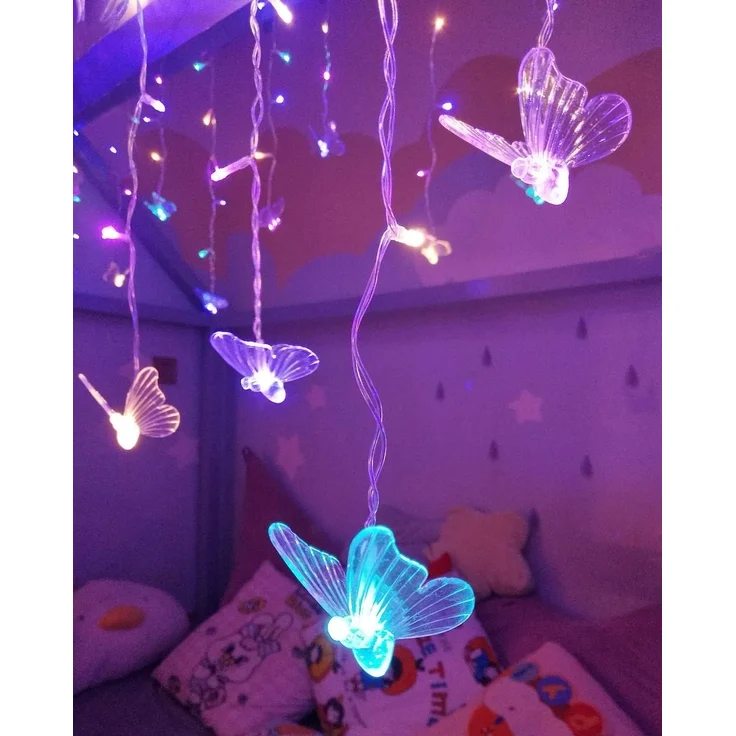 ABC LED-Lichterkette mit Schmetterlingsmotiv, zum Aufhängen im Innenbereich – Bild 2