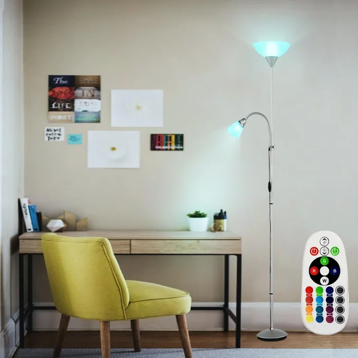 RGB LED Stehlampe, bewegliche Leseleuchte, H 180 cm – Bild 5