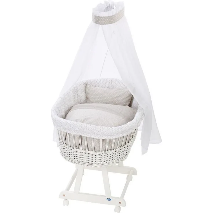 Alvi Stubenwagengarnitur Birthe 3-tlg. Himmelset Raute taupe 80x80 cm