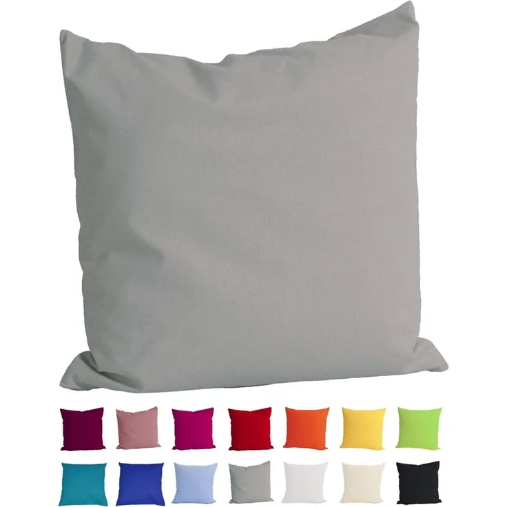 Kissenbezug ca. 40x40 cm grau 100% Baumwolle beties "Basic"