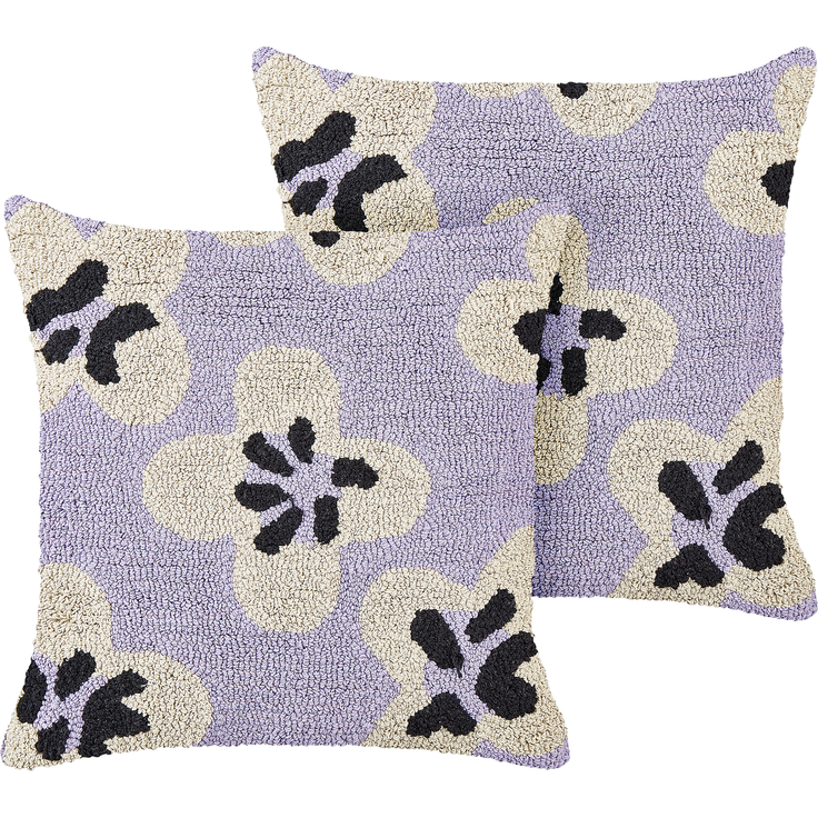Kissen 2er Set Für Kinder SOAPWORT Baumwolle 45 x 45 cm Purpur