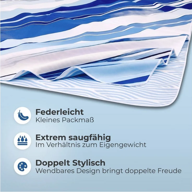 NirvanaShape Strandtuch Reise Handtuch Strandtuch XXL - Strandhandtuch, Mikrofaser Badetuch – Bild 3