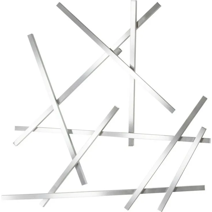 Spinder Design Garderobe Matches Edelstahl Modernes Design 80x80 cm Silberfarben