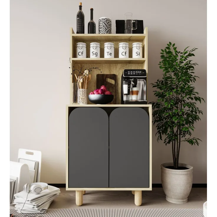 Skye Decor 'Parma 2 - Sapphire Oak, Anthracite' Mehrzweckschrank, Saphir-Eiche / Anthrazit, 70 x 155 x 40 cm