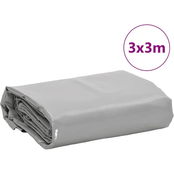 vidaXL Abdeckplane Grau 3x3 m 650 g/m² 156108 – Bild 8
