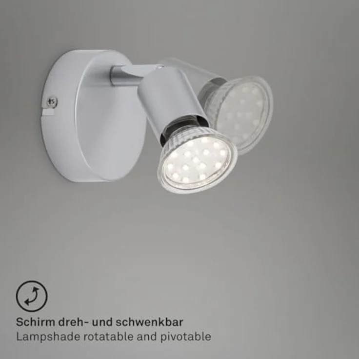 Briloner Leuchten Deckenstrahler 2906-014, schwenkbare LED Wand- und Deckenleuchte in titanfarbig, 3 Watt, 250 Lumen, 8 x 8 x 8 cm – Bild 5