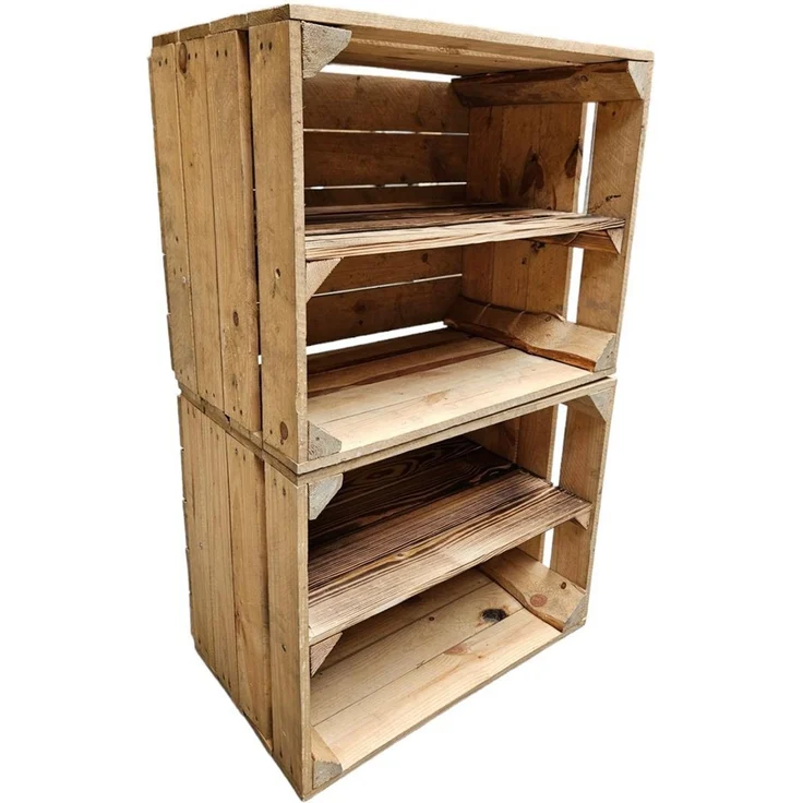 Holzkisten Vintage 3er Set 50 x 40 x 30cm Ablage Lang – Bild 7