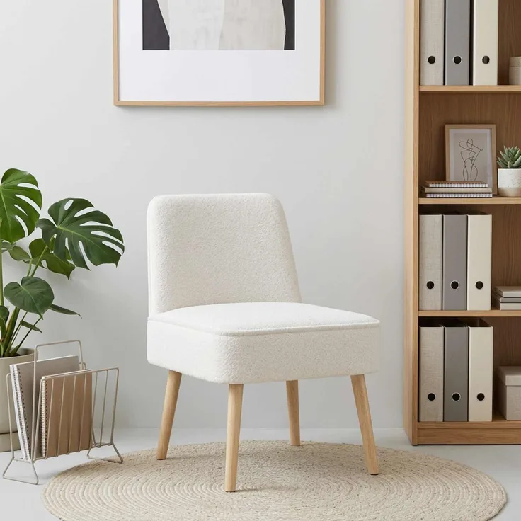 vidaXL Schlafsessel Creme Bouclé 42050539