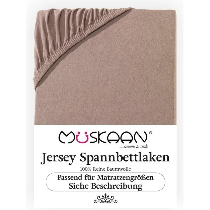 Müskaan Spannbettlaken Jersey Spannbettlaken, Baumwolle, (1 Stück), mit Gummizug