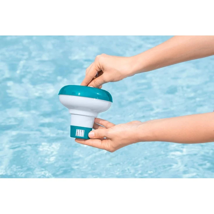 Bestway | Poolpflege Starter Set | Dosierschwimmer Mini 12,5 cm Ø inkl. 50er Teststreifen | Dosierung & Messung von freiem Chlor, pH-Wert & Gesamtalkalität | Poolwasser sauber & kristallklar – Bild 5