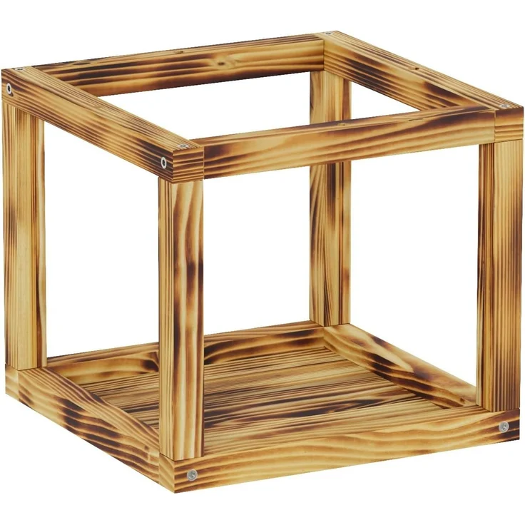 QLS Katzen-Kletterwand Deckenmontage Geflammt mit 2 Brücken und 3 Liegen, aus Kiefernholz für Spaß und Entspannung 5-tlg. – Bild 9