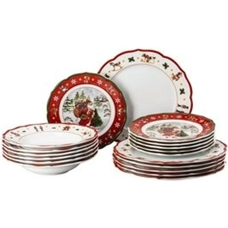 Hutschenreuther Teller-Set Happy Wintertime Red Set 18-tlg. (18-tlg), Porzellan, Spülmaschinengeeignet – Bild 6