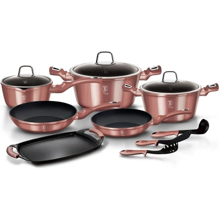 Berlinger Haus Kochen Berlinger Haus Topfset Metallic Irose Line BH6044