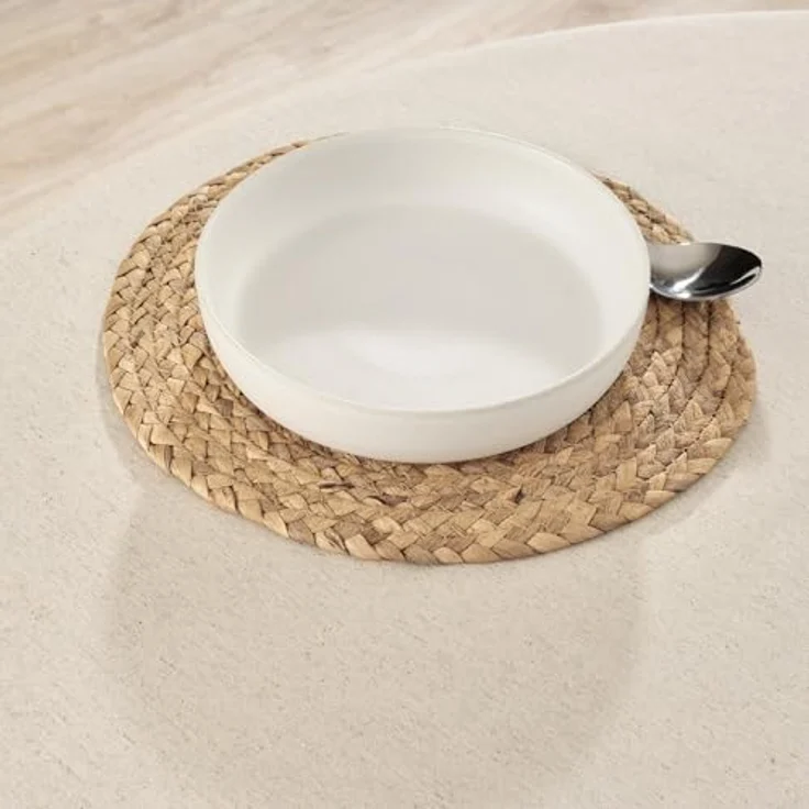 BELUM | Runde Tischdecke, Durchmesser 180, schmutzabweisend, 100 % harzige Baumwolle, Tischdecke ohne Wachstuch, Tischdecke mit Baumwolle, wasserdichte Tischdecke, schmutzabweisend, flüssig, Beige – Bild 5