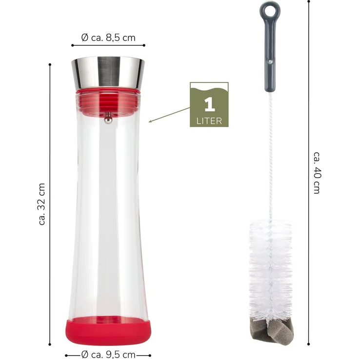 bremermann Karaffe CAROLA mit Silikonfuß - zerlegbarer Deckel - 1 Liter – Bild 7