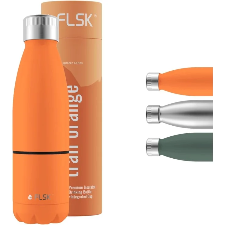 FLSK Explorer Trail Orange Trinkflasche mit Trinkbecher 700 ml