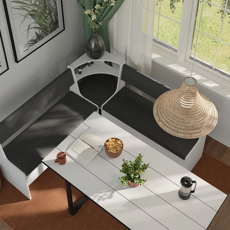 Eckbankgruppe Roman Weiß 150.1x150.1 cm Vicco – Bild 6
