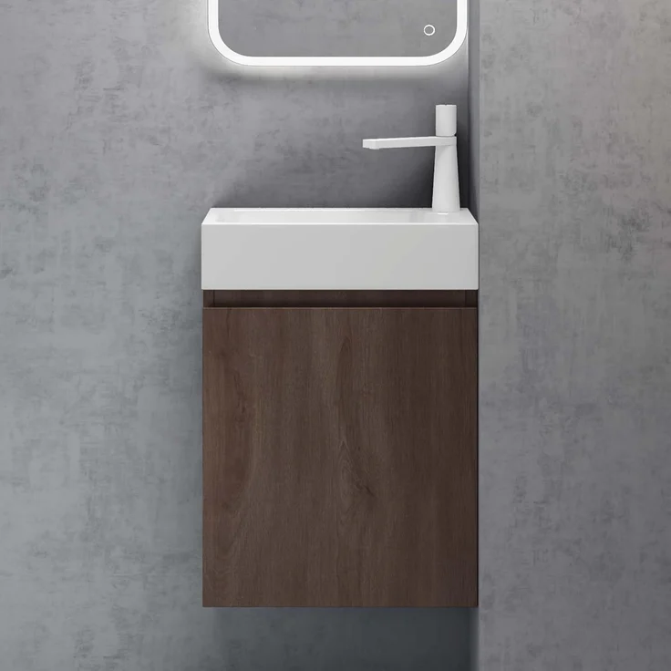 doporro Badmöbel-Set mit Waschbecken Waschtischunterschrank Wandmontage SoftClose Pisa02 – Bild 1