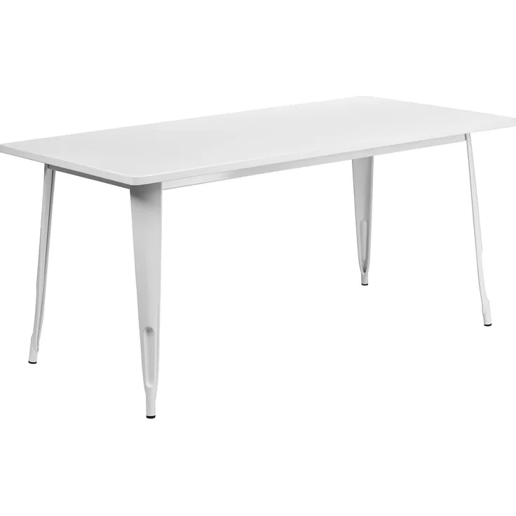 Flash Furniture Charis Commercial Grade Tisch, rechteckig, 80x160 cm, Weiß