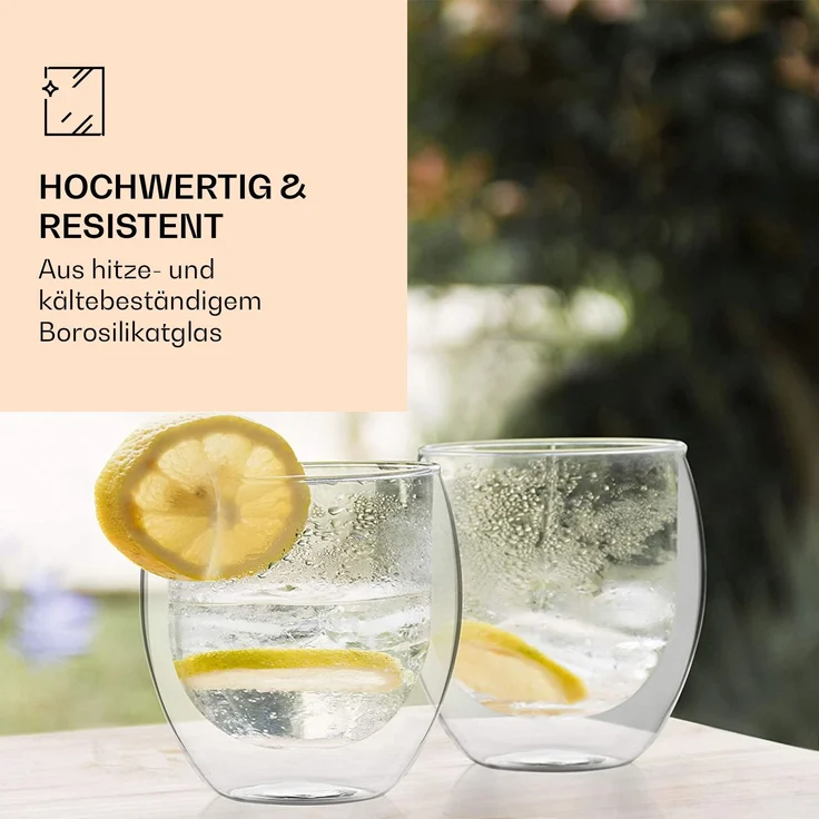 DUOS doppelwandiges Glas 80 ml Thermofunktion inkl. Edelstahl-Löffel Transparent – Bild 3