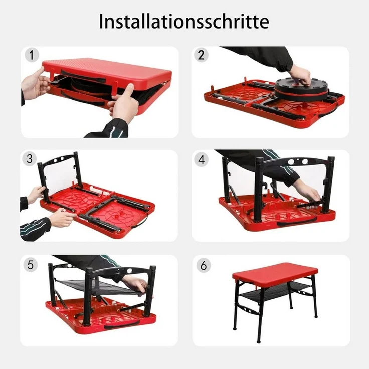 SURFOU Tabletttisch Klapptisch Balkontisch Klapphocker Tapeziertisch Gartentisch Klappbar, Gartentisch Klappbar Camping Stuhl Kleiner Tisch Klappbar Balkontisch – Bild 4