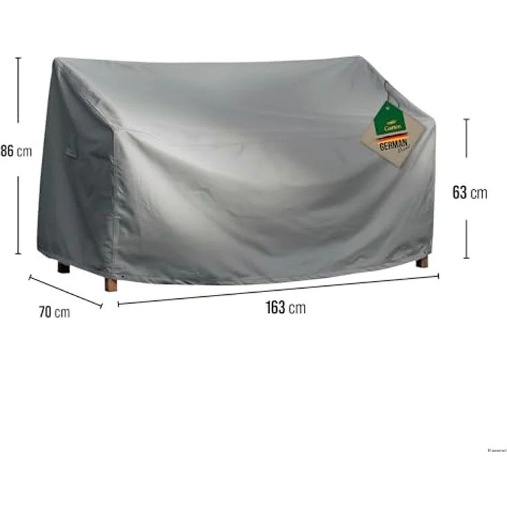 mehr Garten Gartenmöbel-Schutzhülle Premium, Premium Gartenbank-Schutzhülle 3 Sitzer: 163(B)x70(T)x63/86(H) cm I Ro – Bild 8
