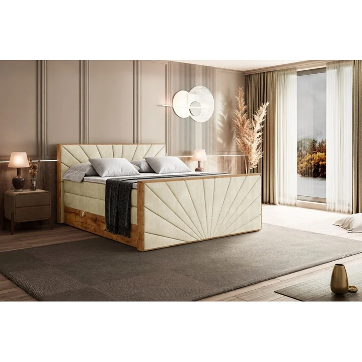 ALTDECOR Boxspringbett LOLLI6-Z KING (Multipocket-Matratze H4, H3 Matratze Bonellfederung, Topper, Kopfteil), Doppelbett mit Fußteil – Bild 4