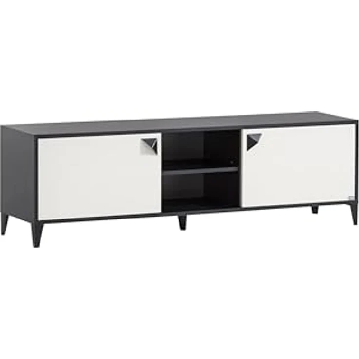 LOOKS by Wolfgang Joop Lowboard Classic, schwarz matt / cremebeige, 160 x 39 x 48,7 cm – Bild 1