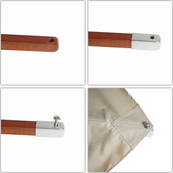 Ersatz-Bezug für Gastronomie Holz-Sonnenschirm HWC-C57, Sonnenschirmbezug, eckig 4x4m Polyester 3kg ~ bordeaux – Bild 4