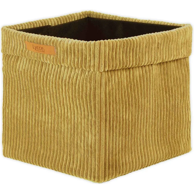 Lycce faltbare Aufbewahrungsbox, 4er Set - Cord, passend für Kallax Regal, abnehmbarer Bezug, robust, formstabil Senfgelb 31x33x33cm