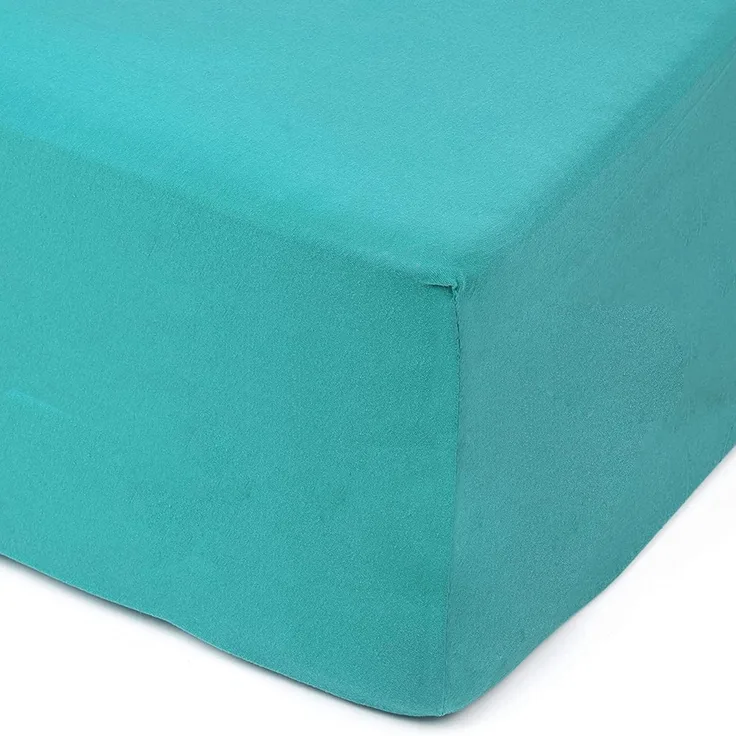 Amago - Spannbetttuch, 50 cm Steg, 100 prozent Baumwolle, 160x200 cm - Petrol