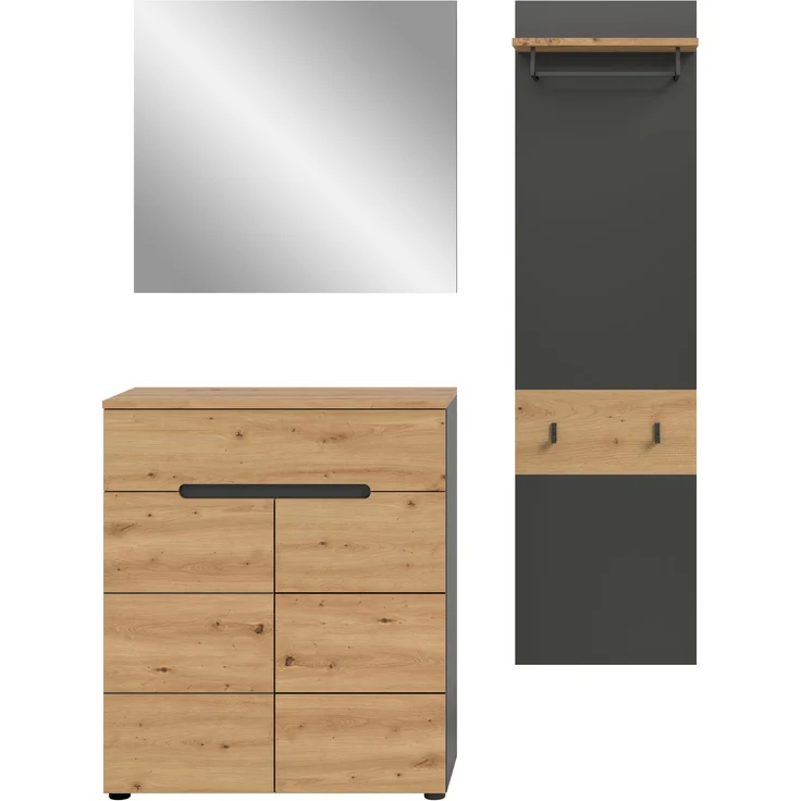 Garderobenkombination (B/H/T: 140x190x37 cm) in Artisan Nachbildung – Bild 2
