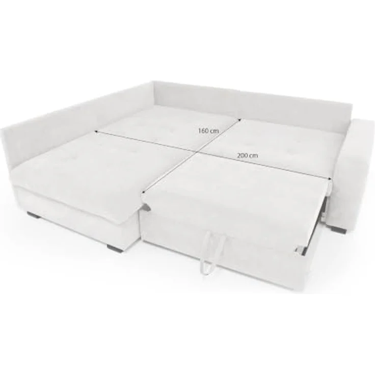 Beautysofa Ecksofa RAMO, Schlaffunktion 160x200 cm mit kostenlosem Topper, Velo-Stoff in modernem Design – Bild 9